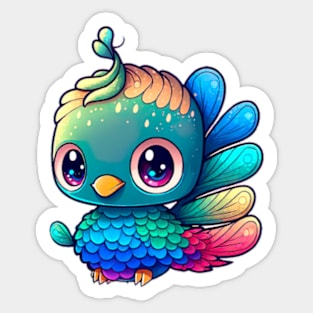 Beautiful peacock artwork Rainbow Sticker